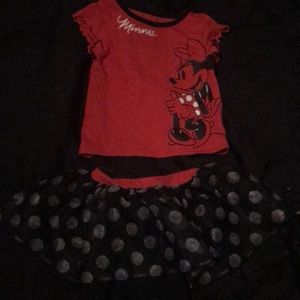 Disney Minnie Mouse skirt and shirt